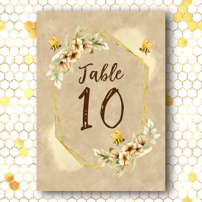 Meant to Bee Cute Affordable Wedding Table Number (Creator Uploaded)