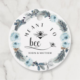 Meant to Bee, Dusty Blue Honey Wedding Favour Tags