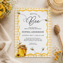 Meant to Bee Gingham Honey Bee Bridal Shower