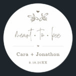Meant to Bee Honey Jar Favour / Seed Packet Sticke Classic Round Sticker<br><div class="desc">Meant to Bee Honey Jar Favour / Seed Packet Sticker - A wonderfully simple and cute seal for the packaging of your wedding or shower favours.</div>