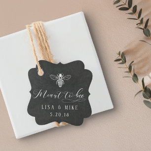 Meant to Bee Honey Wedding Modern Chalkboard Favour Tags