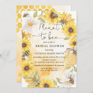 Meant To Bee Honeybee Floral Bridal Shower Invitation