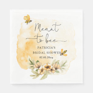 Meant To Bee Honeybee Floral Bridal Shower Napkin