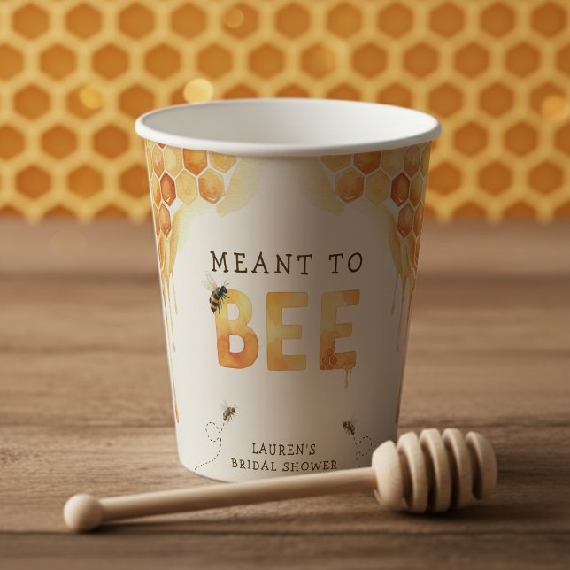 Meant to Bee Honeycomb Watercolor Bridal Shower Paper Cups (Meant to Bee Honeycomb Watercolor Bridal Shower Paper Cups
)