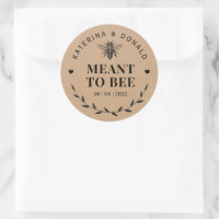 Meant To Bee Kraft Rustic Wedding Favour Seal