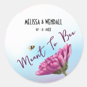 Meant To Bee Mauve Floral Classic Round Sticker