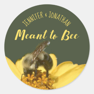 Meant to Bee Round Honey Wedding Favours Photo Classic Round Sticker