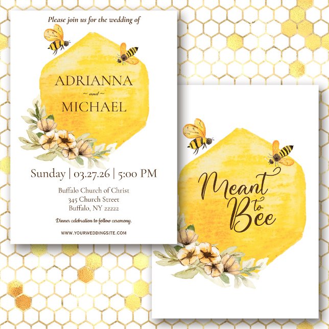 Meant to Bee Rustic Wedding Invitation (Creator Uploaded)