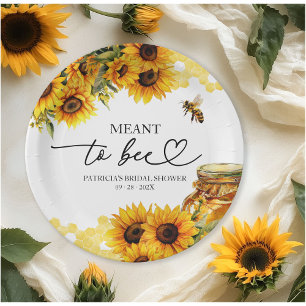 Meant To Bee Sunflower Bridal Shower Paper Plate
