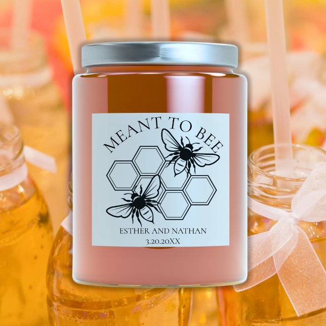 Meant to Bee Wedding Favour Tag (Meant to Bee Honey Wedding Favor Stickers)