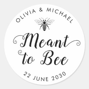 Meant to Bee Wedding Honey Pot Jar Favour Label