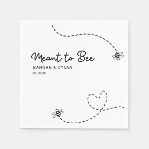 Meant to Bee Whimsical Chic Engagement or Wedding Napkin