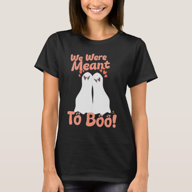 Meant to Boo Cute Halloween Ghosts Cartoons T-Shirt (Front)