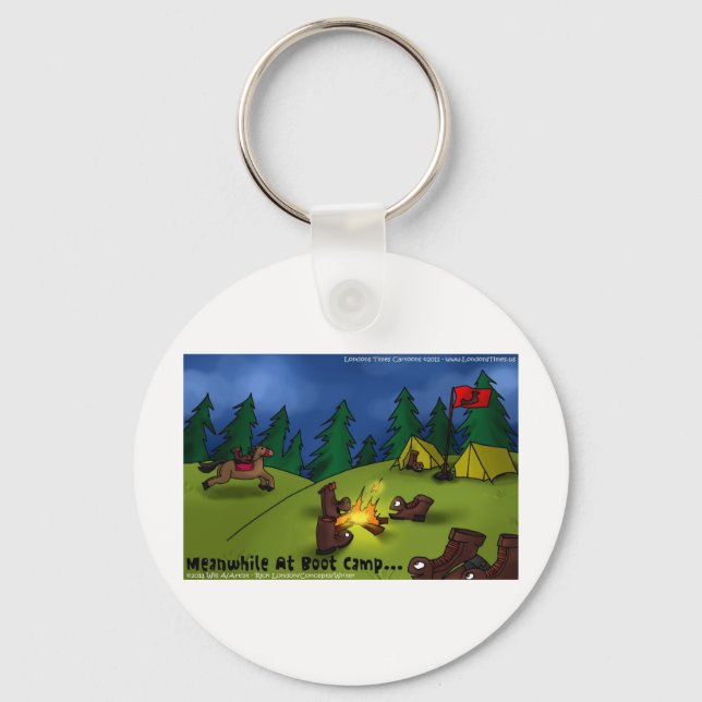 Meanwhile @ Boot Camp Funny Tees Cards Gifts Etc Key Ring (Front)