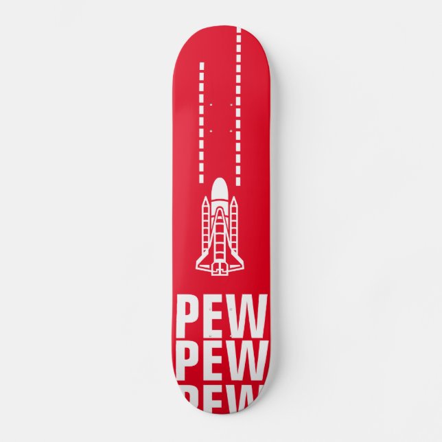 Meanwhile in Space Red Skateboard (Front)