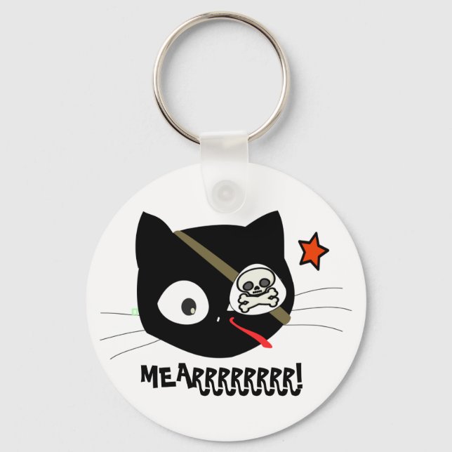 MEARRRRRRRR! Pirate Cat Key Chain (Front)