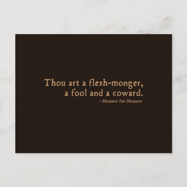 Measure For Measure Insult Postcard (Front)