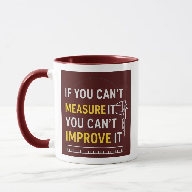 Measure It Improve It - Lean Six Sigma Motivation Mug (Left)