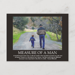 Measure of a Man in the Life of a Child Postcard