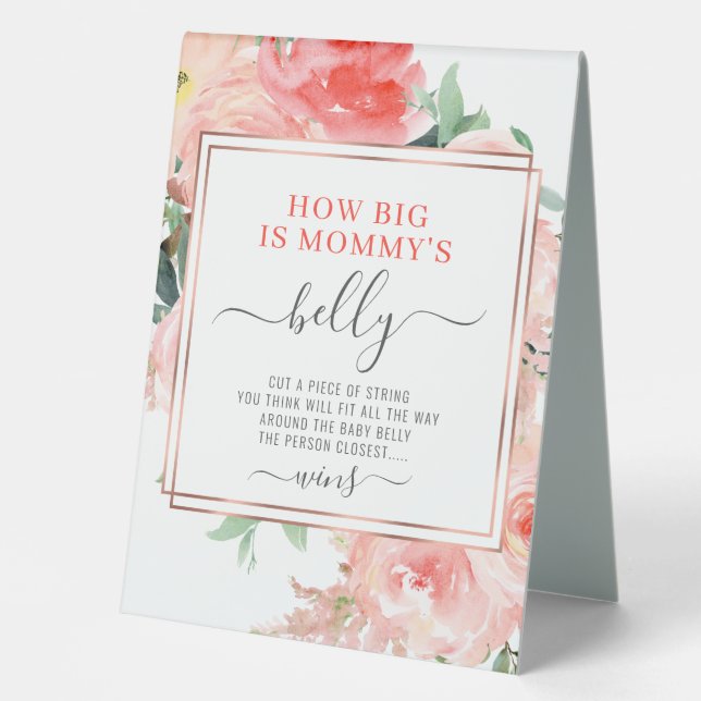 Measure the Baby Belly Game Peach Floral Coral Fly (Front)