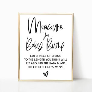 Measure The Baby Bump Baby Shower Game Sign