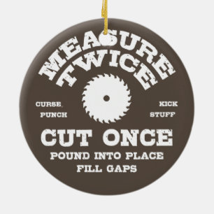Measure Twice IV Ceramic Tree Decoration