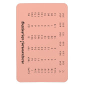 Measurement Conversions | Coral Pink Kitchen Magnet (Vertical)