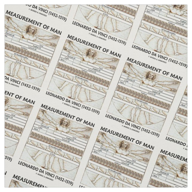 Measurement Of Man Vitruvian Man da Vinci Fabric (Swatch)