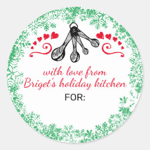 Measuring spoons Christmas cookies personalised Classic Round Sticker
