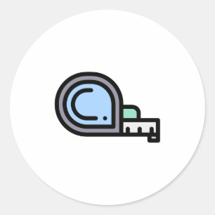 measuring tape classic round sticker