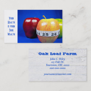 measuring tape on apple business card