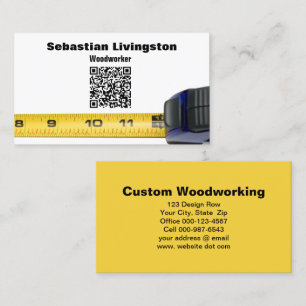 Measuring Tape Woodworking Professional QR Code Business Card