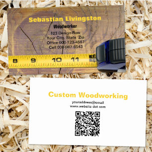 Measuring Tape Woodworking Professional QR Code Business Card