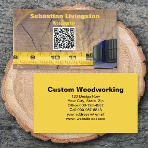 Measuring Tape Woodworking Professional QR Code Business Card