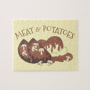 Meat and Potatoes Meatloaf Mushroom Gravy Diner Jigsaw Puzzle