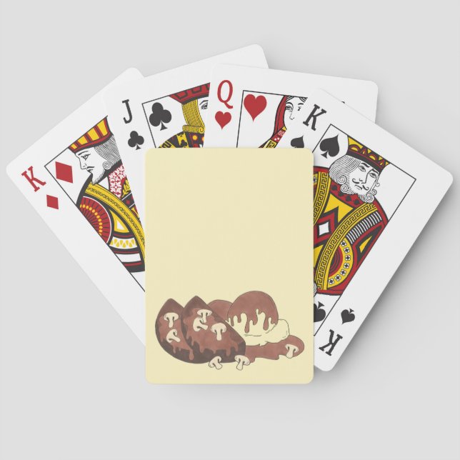 Meat and Potatoes Meatloaf Mushroom Gravy Diner Playing Cards (Back)