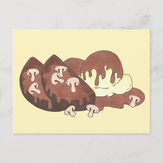 Meat and Potatoes Meatloaf Mushroom Gravy Diner Postcard (Front)