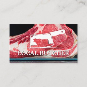 Meat Cleaver Logo Steak Business Card
