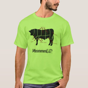 Meat Eater! Funny Tasty Beef Cuts Butcher Chart T-Shirt