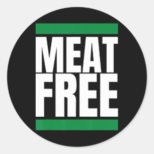 Meat Free Vegan Bodybuilding Vegan Straight Edge 1 Classic Round Sticker