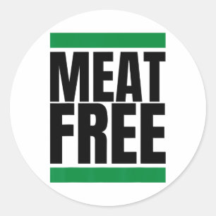 Meat Free Vegan Bodybuilding Vegan Straight Edge Classic Round Sticker