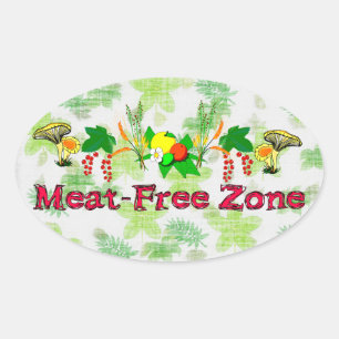 Meat-Free Zone Oval Sticker