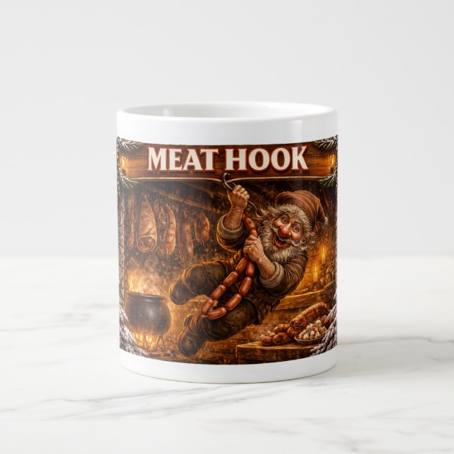 Meat Hook Icelandic Yule Lad Large Coffee Mug (Front)