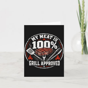 Meat is 100% grill approved funny bbq dad father’s card