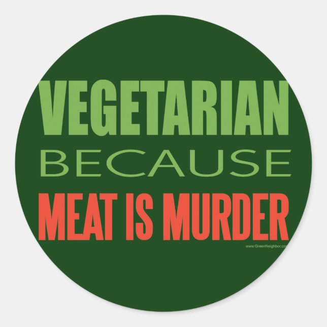 Meat Is Murder - Anti-Meat Classic Round Sticker (Front)