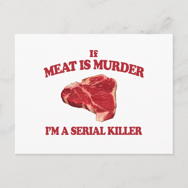 Meat is murder postcard (Front)