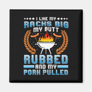 Meat Lover I Like My Racks Big Pulled Pork Bbq Magnet