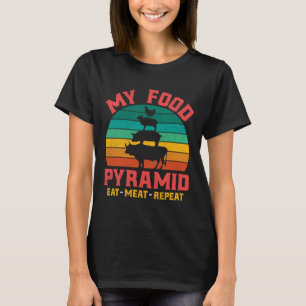 Meat Lovers My Food Pyramid Eat Meat Repeat Vintag T-Shirt