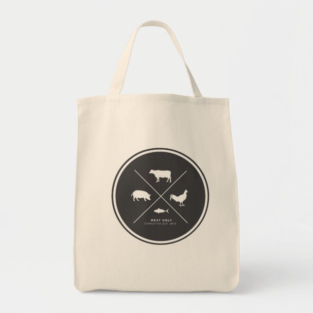 Meat Only Grocery Tote Bag (Front)