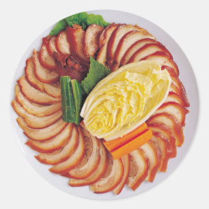 Meat Platter Classic Round Sticker